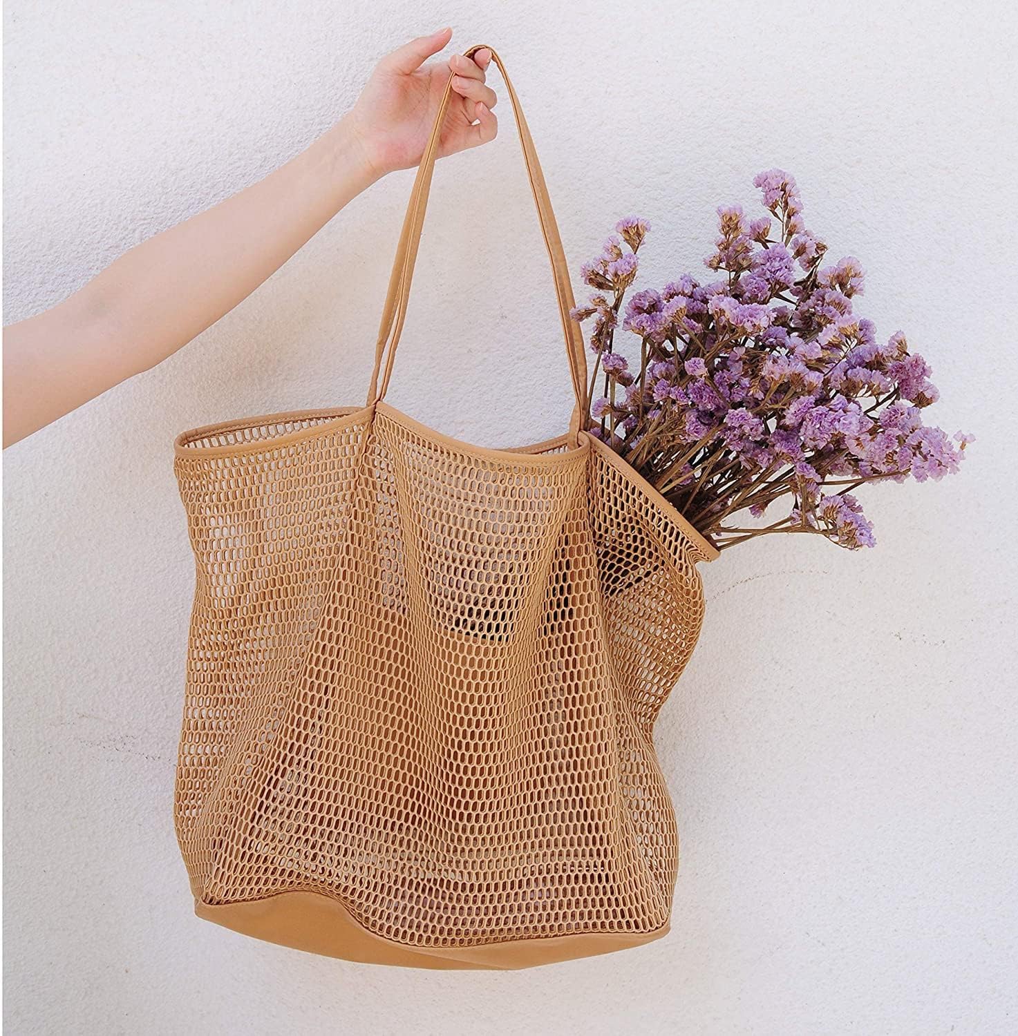 Mesh Beach Bag for Women Tote Bag beach tote bag Toys Storage Bag Large Shoulder Bag for Travel Gym Swimming - Image 4
