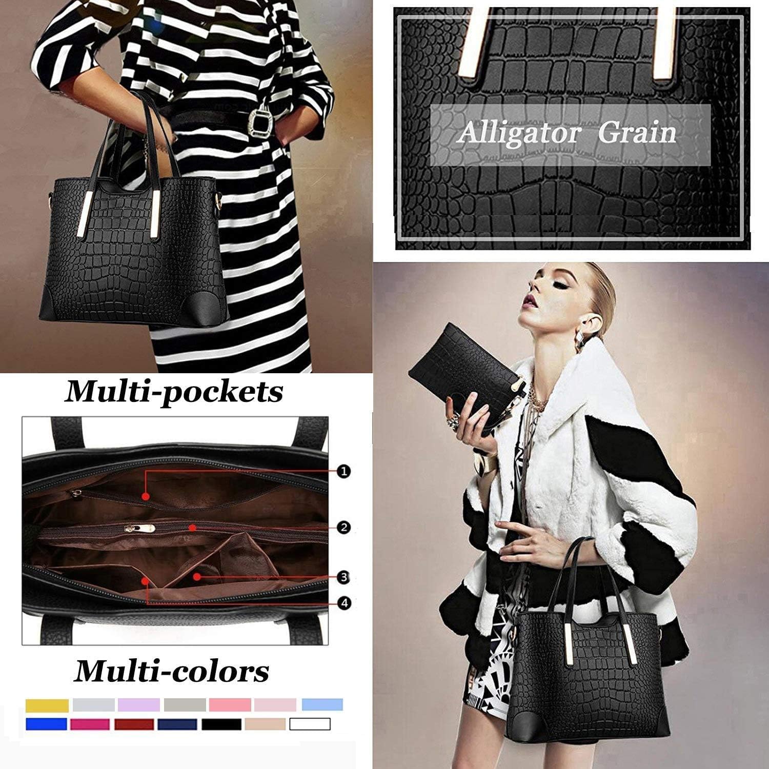 SYKT Purses Satchel Handbags for Women Shoulder Tote Bags Wallets - Image 7