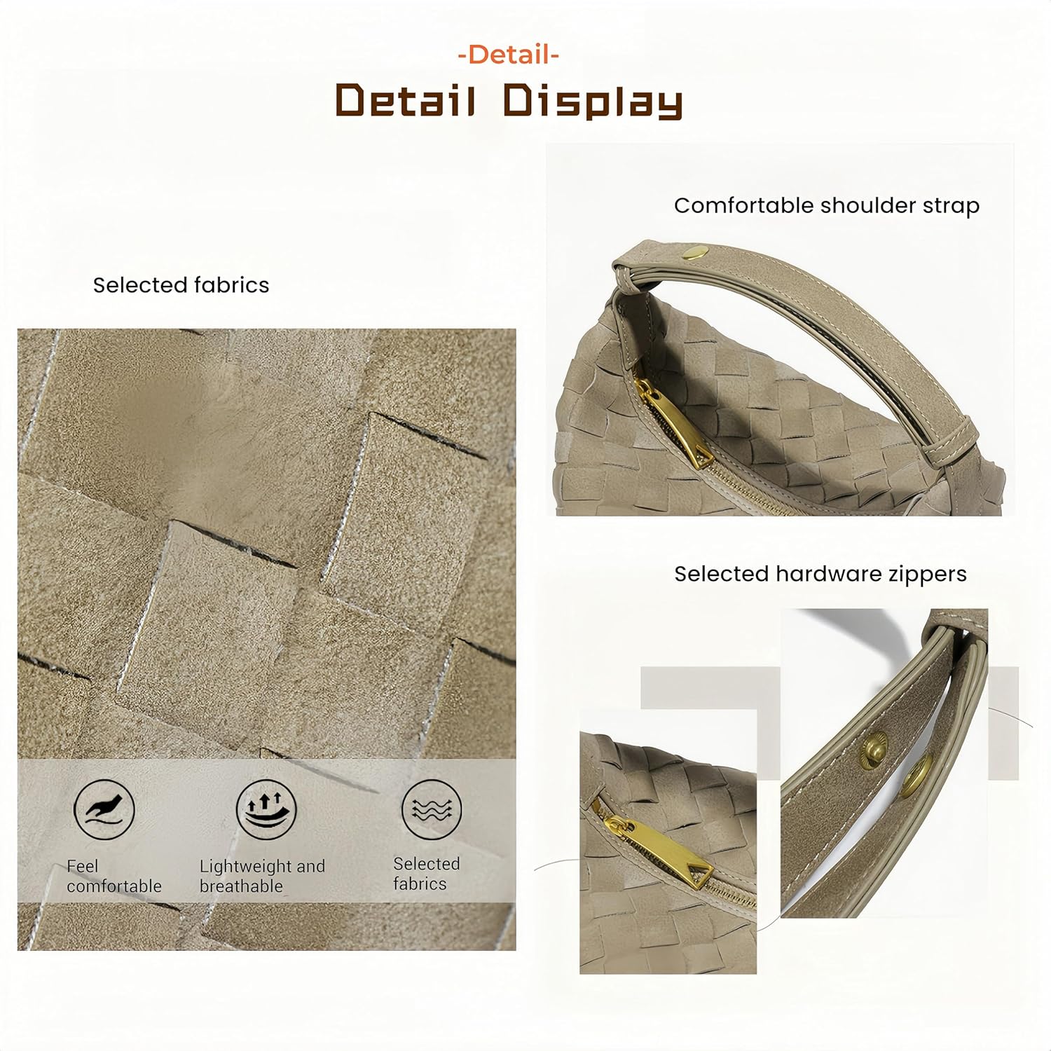 Luxurious Suede Hobo Bag - Women's Woven Leather Shoulder Bag with Spacious Interior - Image 6