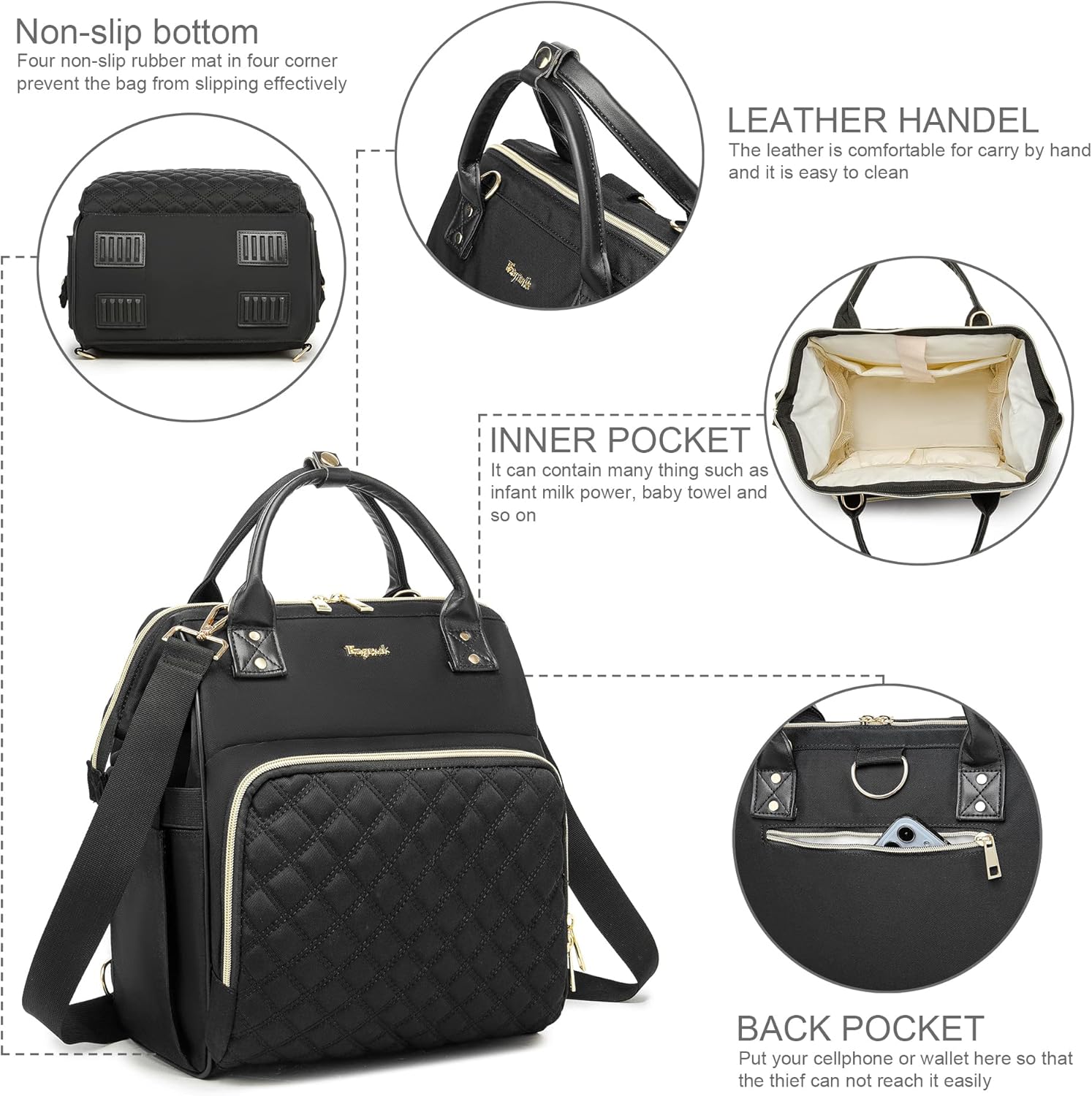 Small Diaper Bag, Mini Baby Backpack, Multi-function Waterproof Travel Tote Work Bag. - Image 2