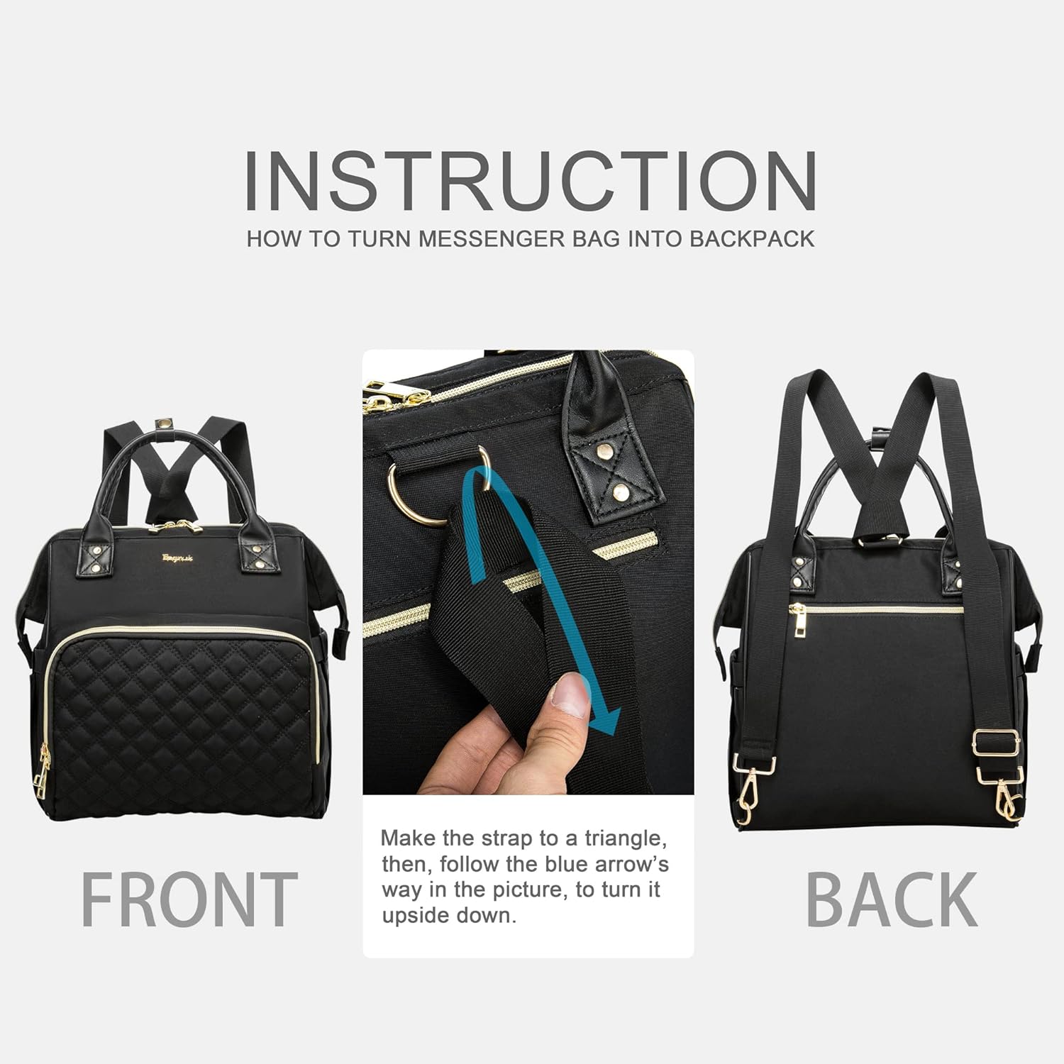 Small Diaper Bag, Mini Baby Backpack, Multi-function Waterproof Travel Tote Work Bag. - Image 4