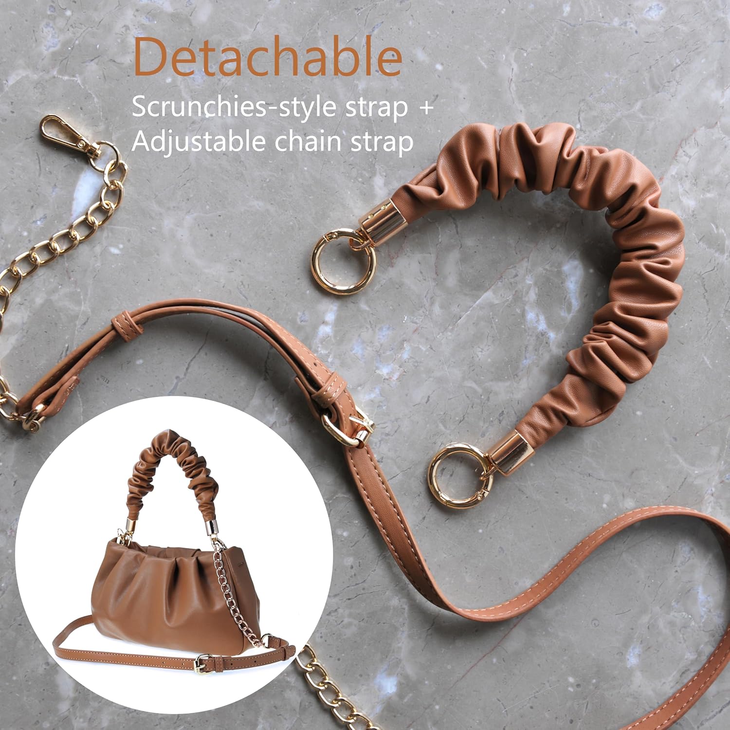 Cloud Pouch Bag Women Shoulder Handbag Soft Vegan Leather Vintage Hobo Chain Cross body Bag - Image 4