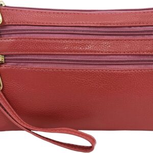 PORT&LOTUS Trip Zip Small Shoulder Bag Crossbody Wristlet Handbags for Women,Wrist and Shoulder Strap