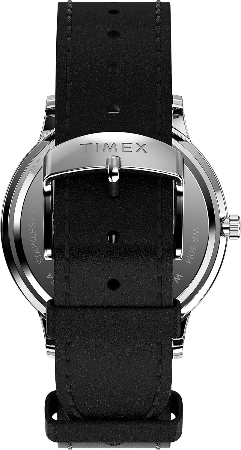 Timex Waterbury Classic 40mm Black Leather Strap Watch (Model: TW2W469009J) - Image 3