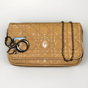 Authentic CHRISTIAN DIOR Green Quilted Nylon Lady Dior Handbag Purse #60535 Authentic CHRISTIAN DIOR Green Quilted Nylon Lady Dior Handbag Purse #60535