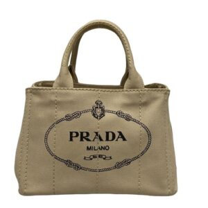 Prada Cinghiale Trimmed Canapa Tote