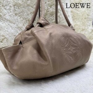 LOEWE Anagram Tote Bag PVC Gold Tone Auth ep6049