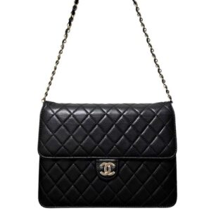 Chanel Coco Mark Matelasse Lambskin Chain Shoulder Bag Navy Brand A6967
