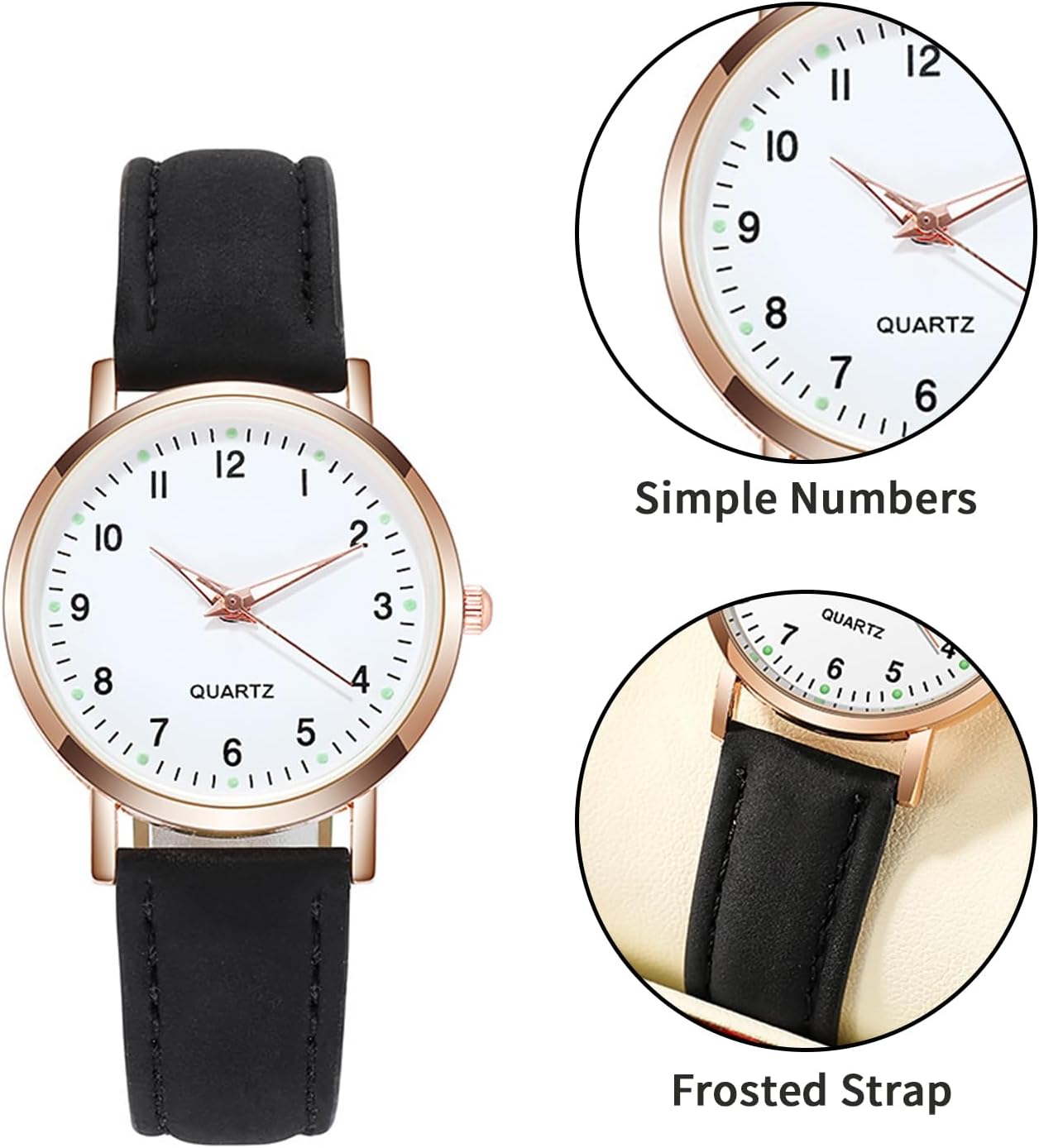 Nayubo Simple Quartz Analog Luminous Watch for Men Women Minimalist Casual Fashion Thin Small Round Wrist Watch with Easy Read Dial PU Leather Strap - Image 4
