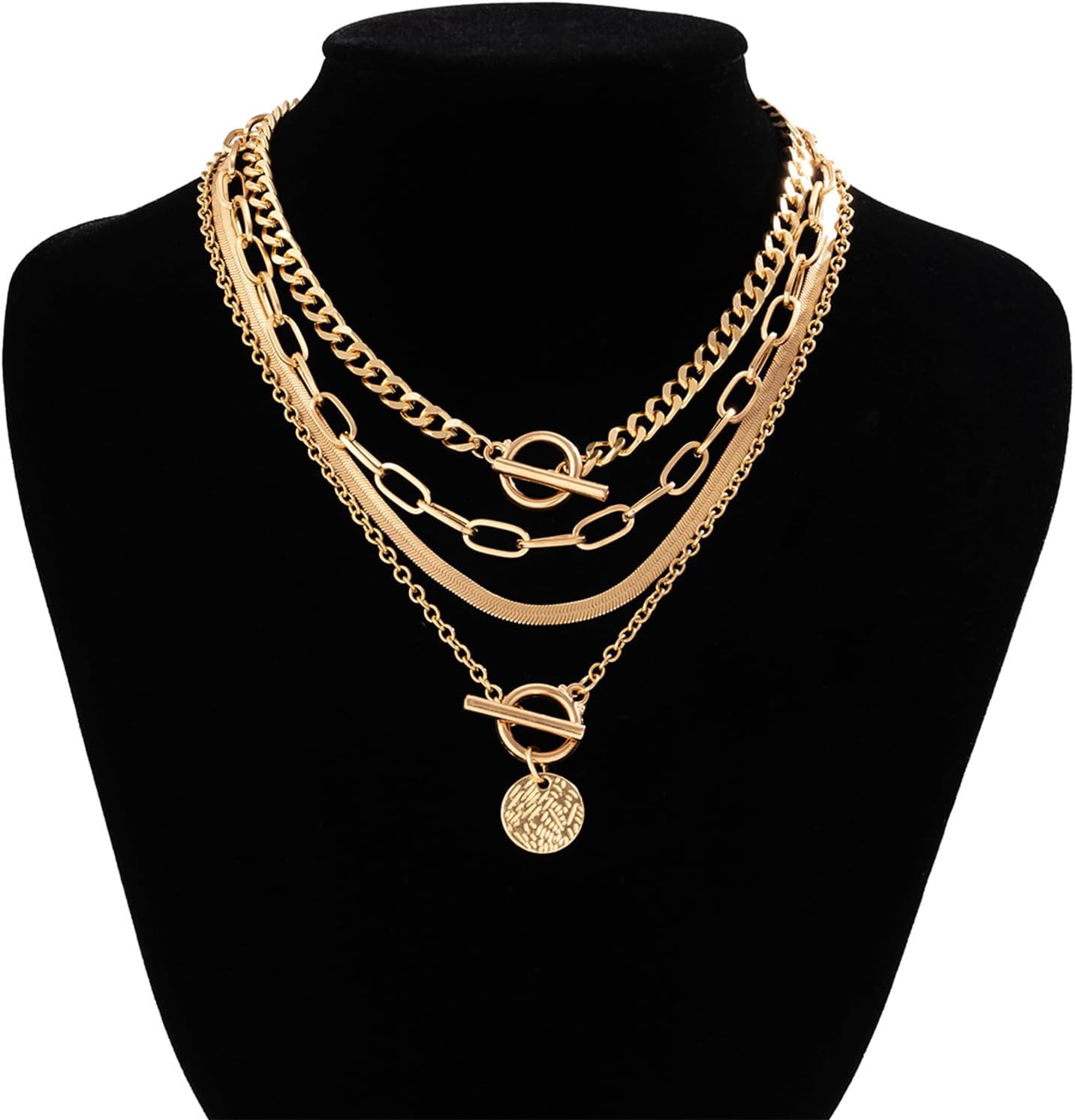 Necklaces for Women Gold Necklace Women Layered Necklace for Women Pearl Coin Charm Necklace Stackable Paperclip Chain Necklace Dainty Gold Necklace Stack Gold Jewelry Gifts for Women - Image 6