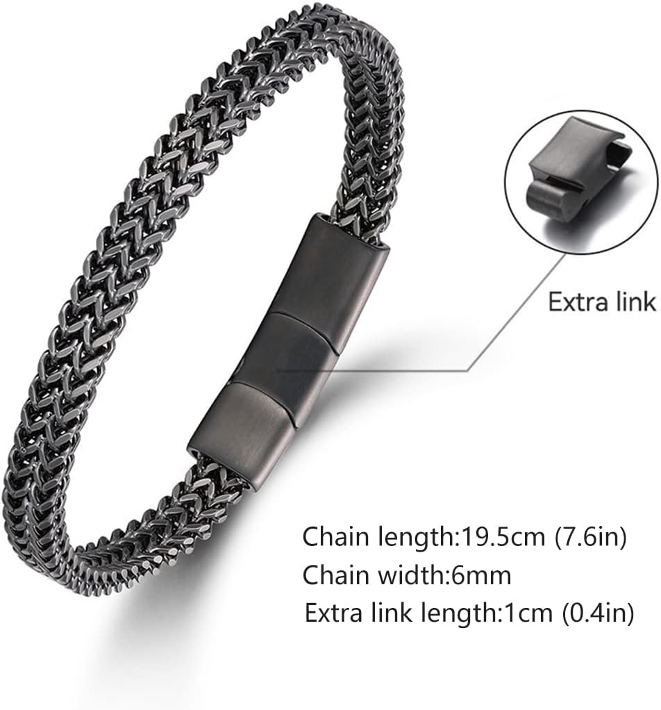 Bracelet for Men-Stainless Steel Magnetic Clasp Franco Chain Mens Bracelets - Image 2