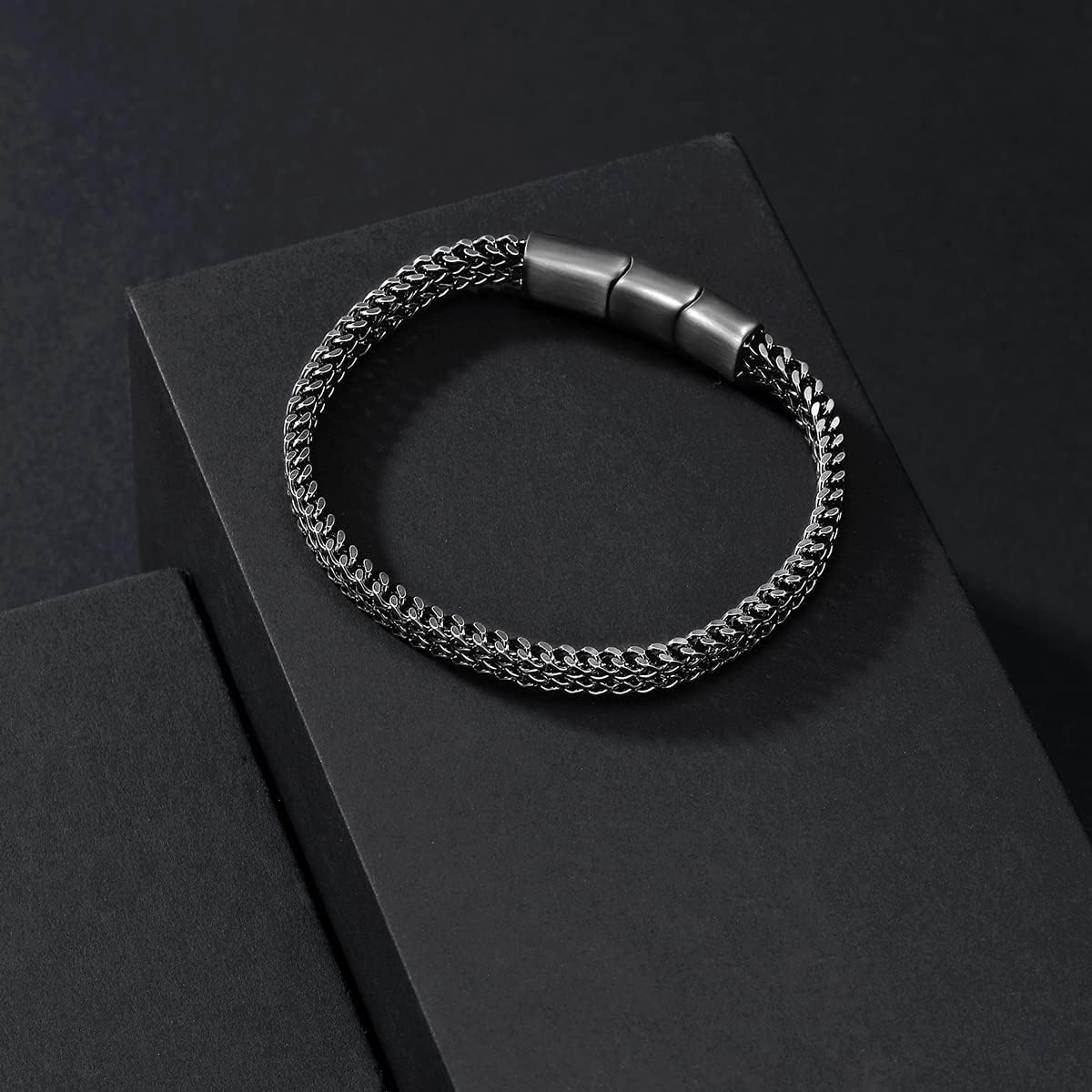 Bracelet for Men-Stainless Steel Magnetic Clasp Franco Chain Mens Bracelets - Image 4