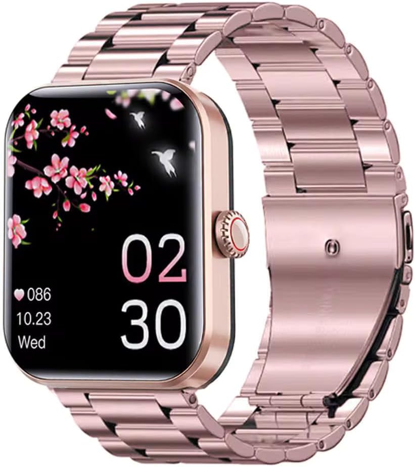 2024 Smart Watch for Women,1.85'' Full Touch Screen with Bluetooth Call Answer/Dail, Heart Rate Monitor Sleep Fitness Tracker Notification Weather 100 Sport Mode,Health Watch for Android iOS Phone - Image 2