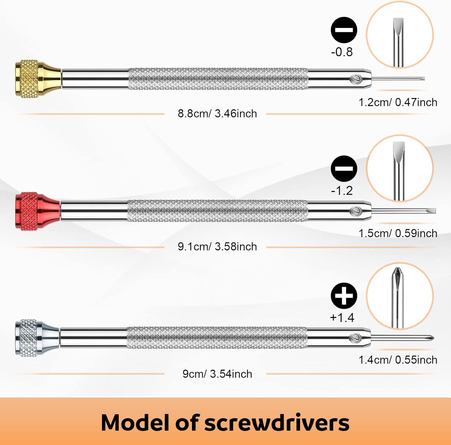 JOREST Watch Screwdriver Set, Small Screwdriver Set for Watch Glasses Jewelry Repair, Mini Screwdrivers Flathead Phillips Hex, Watch Tool for Watch Battery Replacement & Watch Link Screw Removal - Image 3