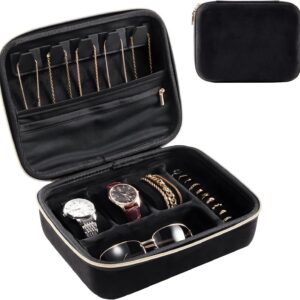 ProCase Mens Travel Jewelry Case, 3 Slots Watch Travel Case, Watch Accessories Carrying Case, Glasses Necklaces Rings Bracelets Zippered Organizer Bag for Men -Black ProCase Mens Travel Jewelry Case, 3 Slots Watch Travel Case, Watch Accessories Carrying Case, Glasses Necklaces Rings Bracelets Zippered Organizer Bag for Men -Black
