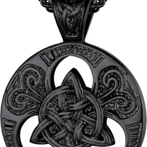 Stainless Steel Celtic Knot Necklace, Black/18K Real Gold Plated, Irish Jewelry for Men Women, 22-24 Inch Adjustable, Come Gift Box Stainless Steel Celtic Knot Necklace, Black/18K Real Gold Plated, Irish Jewelry for Men Women, 22-24 Inch Adjustable, Come Gift Box