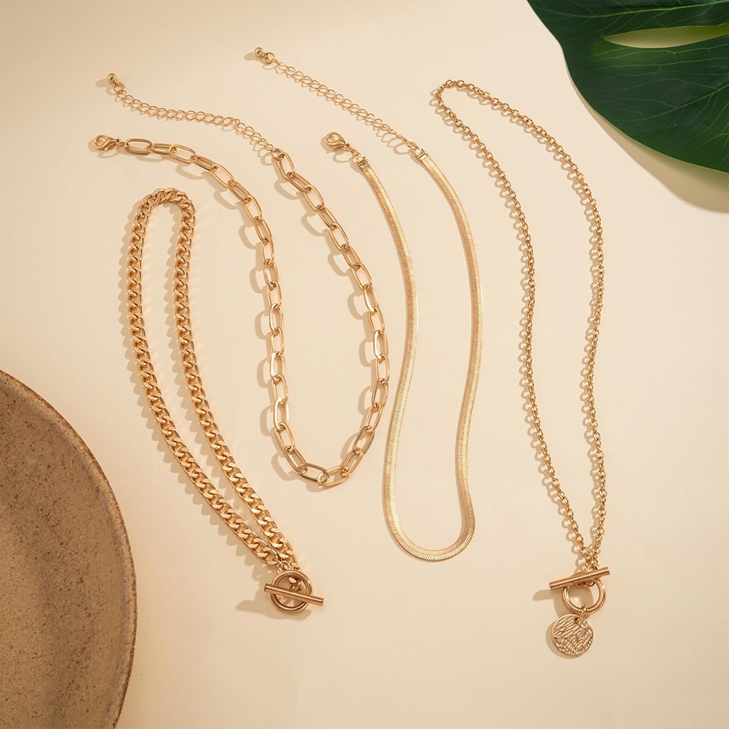 Necklaces for Women Gold Necklace Women Layered Necklace for Women Pearl Coin Charm Necklace Stackable Paperclip Chain Necklace Dainty Gold Necklace Stack Gold Jewelry Gifts for Women - Image 5