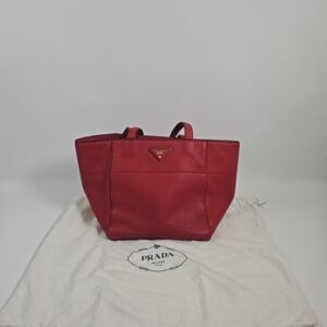 PRADA 00s SPAZZOLATO Square Patent Leather Clasp Handbag Black Used W/Box