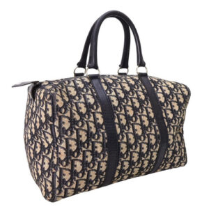Christian Dior Trotter Canvas Boston Bag Navy Auth 113055
