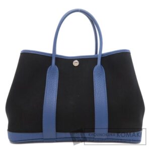 HERMES Garden Party PM Hand Bag Canvas Beige Auth nb033