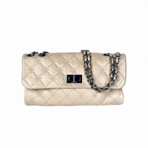 CHANEL CC SHW Shoulder Bag Lambskin Leather Beige