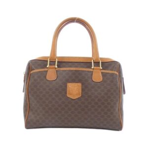 Authenticated Vintage Celine Suede Boston Bag in Navy Blue