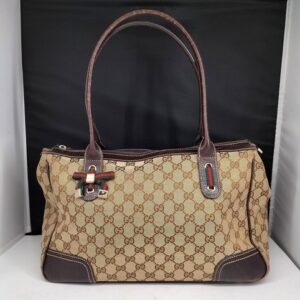 GUCCI Vintage Clutch Hand bag Pouch Purse GG Sherry Line Authentic