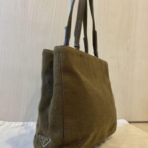 PRADA Shoulder Bag Sacoche Nylon Triangle Logo Black Excellent Condition Japan