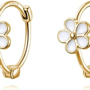 Reffeer Solid 925 Sterling Silver Flower Hoop Earrings Huggie for Women Daisy Hoop Earrings Cartilage Helix Earrings Reffeer Solid 925 Sterling Silver Flower Hoop Earrings Huggie for Women Daisy Hoop Earrings Cartilage Helix Earrings