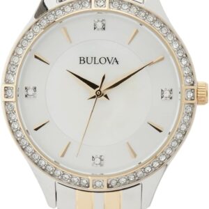 Bulova Ladies’ Crystal SST Bracelet White Dial Quartz Watch (98L273) Bulova Ladies’ Crystal SST Bracelet White Dial Quartz Watch (98L273)