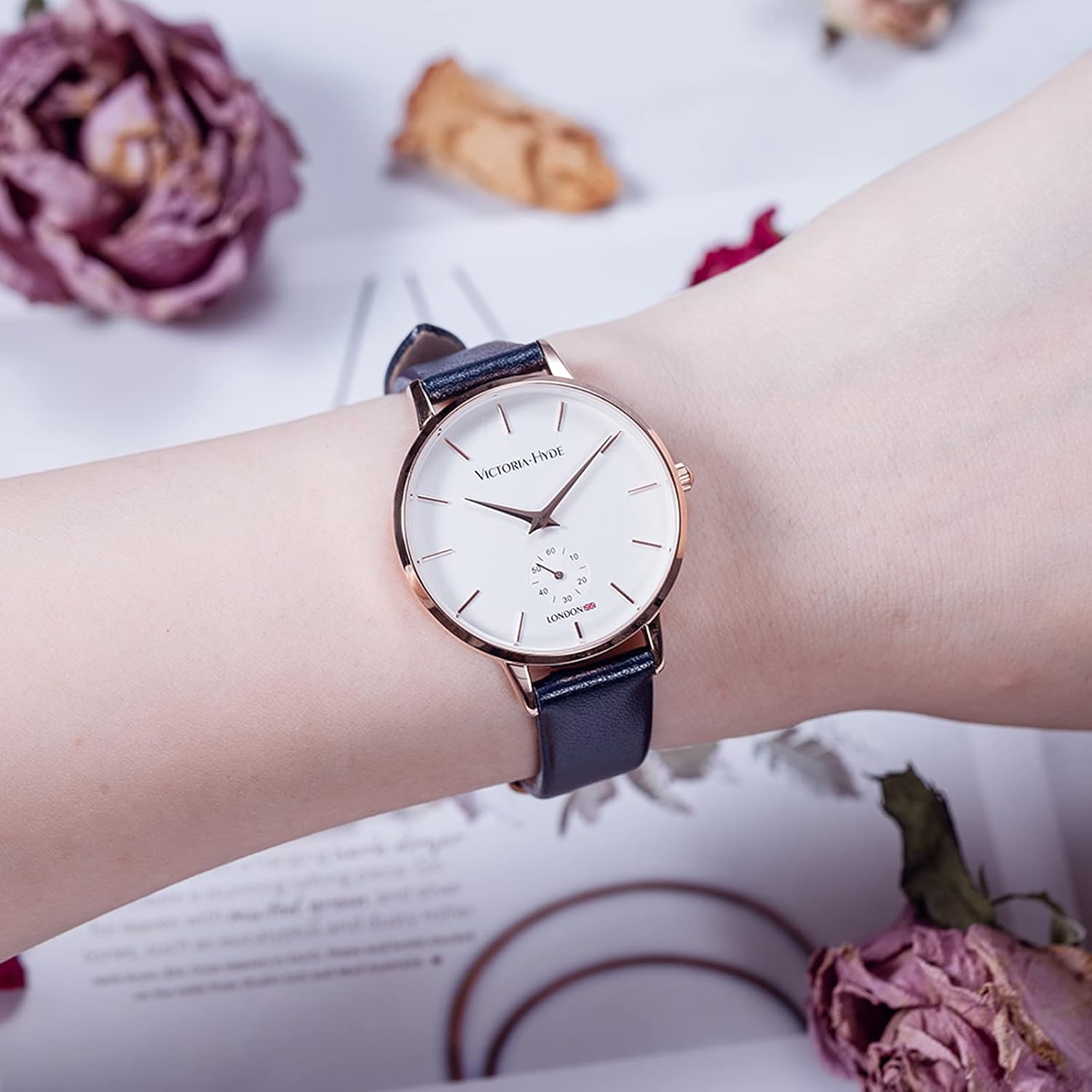 VICTORIA HYDE Quartz Watches for Women Easy Read Genuine Leather Strap Detachable Ladies Wristwatch Gifts - Image 5