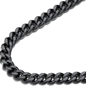 FindChic Sturdy Cuban Link Curb Chain Necklace for Men 18K Gold Plated/Stainless Steel/Black Hip Hop Chains for Women Boys 5MM 7MM 9MM 12MM 14”-30” 8 Length Options, with Gift Box