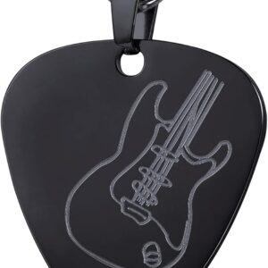 U7 Men Women Guitar Pick Necklace with Adjustable Chain Stainless Steel Guitar/Bass/Guitar Pick Jewelry U7 Men Women Guitar Pick Necklace with Adjustable Chain Stainless Steel Guitar/Bass/Guitar Pick Jewelry