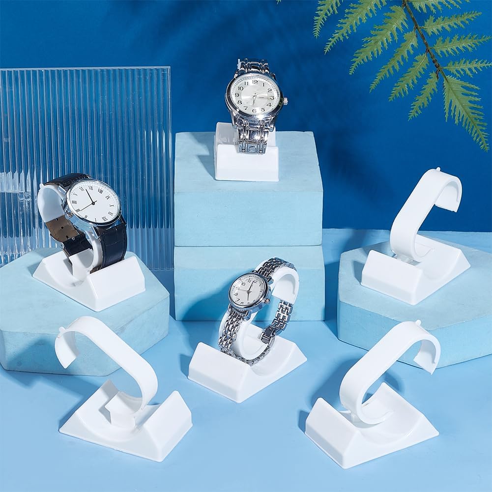 PH PandaHall Pack of 12 Watch Display Stands White Watch Stand Holder Tabletop Jewelry Display Holder Bracelet Watch Rack for Women Men Home Store Usage Showcase 6.7x4.3x6.5 cm - Image 5