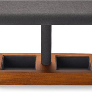 Woodten Solid Wood T-Bar Showcase, 2 In 1 Watch Display Stand Jewelry Display Organizer Holder for Watch Bracelet Cuffs Ring (Dark Grey)