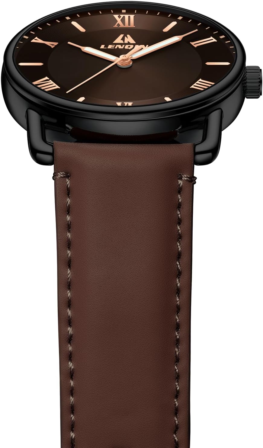 LN LENQIN Mens Watches Analog Quartz Watches Men 30M Waterproof Mens Wrist Watches Fashion Business Watches for Man Leather Watches - Image 4