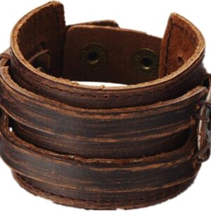 COOLLA Antique Men’s Brown Leather Cuff Bracelet, Leather Wrist Band Wristband Handcrafted Jewelry Sl2256 COOLLA Antique Men’s Brown Leather Cuff Bracelet, Leather Wrist Band Wristband Handcrafted Jewelry Sl2256