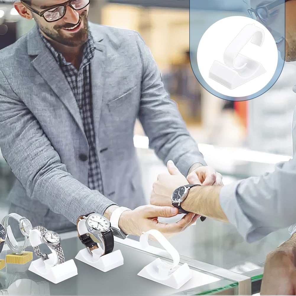 PH PandaHall Pack of 12 Watch Display Stands White Watch Stand Holder Tabletop Jewelry Display Holder Bracelet Watch Rack for Women Men Home Store Usage Showcase 6.7x4.3x6.5 cm - Image 6