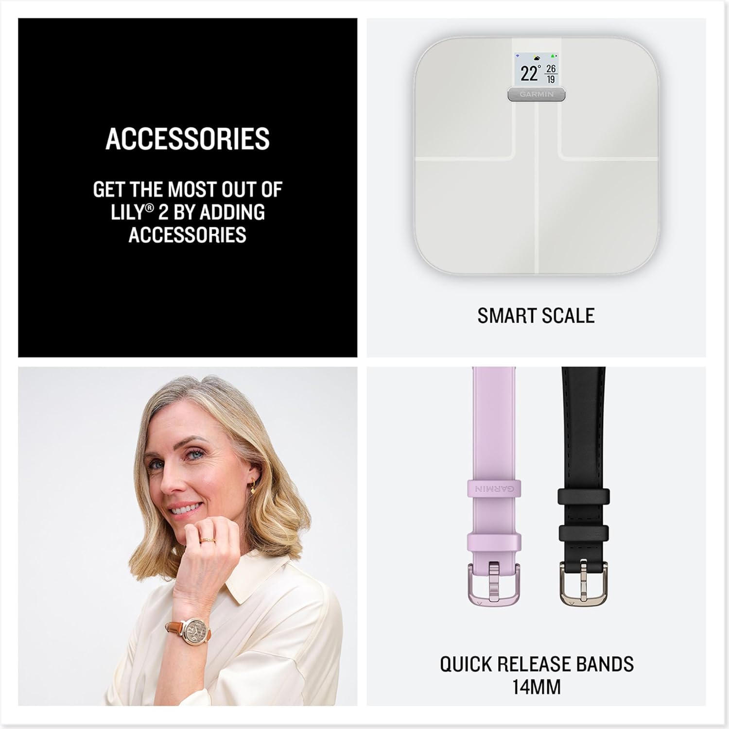 Garmin Lily 2, Small and Stylish Smartwatch, Hidden Display, Patterned Lens, Up to 5 Days Battery Life, Lilac - Image 8