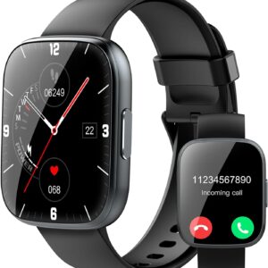 Smart Watch for Men Women Bluetooth Call, 1.95″ HD Touch Screen Fitness Watch with Sleep Heart Rate Monitor, 100+ Sports Modes, IP68 Waterproof Activity Trackers for Android iOS, Black Smart Watch for Men Women Bluetooth Call, 1.95″ HD Touch Screen Fitness Watch with Sleep Heart Rate Monitor, 100+ Sports Modes, IP68 Waterproof Activity Trackers for Android iOS, Black
