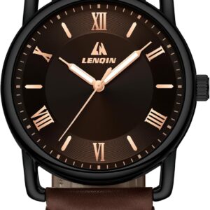 LN LENQIN Mens Watches Analog Quartz Watches Men 30M Waterproof Mens Wrist Watches Fashion Business Watches for Man Leather Watches LN LENQIN Mens Watches Analog Quartz Watches Men 30M Waterproof Mens Wrist Watches Fashion Business Watches for Man Leather Watches