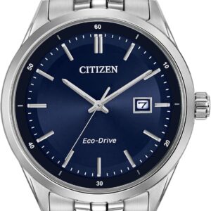 Citizen Eco-Drive Corso Men’s Watch, Stainless Steel, Classic, Silver-Tone (Model: BM7251-53L)