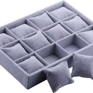 FORTMATE Watch Organizer, Jewelry Protect Trays Watch Ring Sewing Storage Box Earring Bracelet Necklace Display Show Case for Home Drawer, Trade Show, Mall Exhibition, Craft Bead Collection