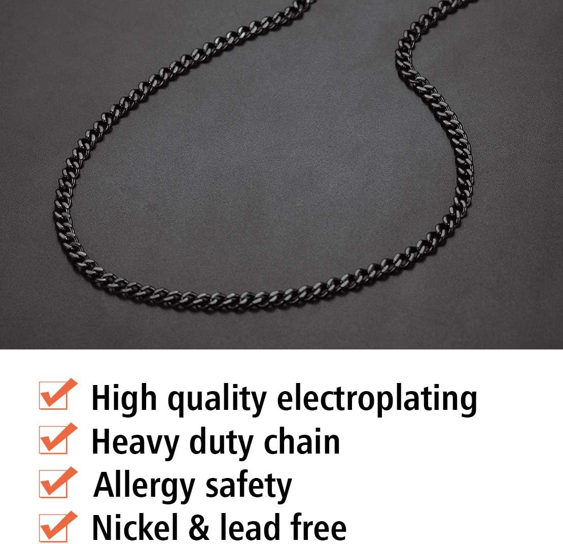 FindChic Sturdy Cuban Link Curb Chain Necklace for Men 18K Gold Plated/Stainless Steel/Black Hip Hop Chains for Women Boys 5MM 7MM 9MM 12MM 14''-30'' 8 Length Options, with Gift Box - Image 4