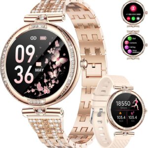 Smart Watch for Women Diamonds (Make/Answer Call), 1.19″ AMOLED Always-on Display,121 Sport Modes Pedometer Calories Fitness Tracker,IP68 Waterproof Classic Elegance Ladies Smartwatch for Android iOS Smart Watch for Women Diamonds (Make/Answer Call), 1.19″ AMOLED Always-on Display,121 Sport Modes Pedometer Calories Fitness Tracker,IP68 Waterproof Classic Elegance Ladies Smartwatch for Android iOS