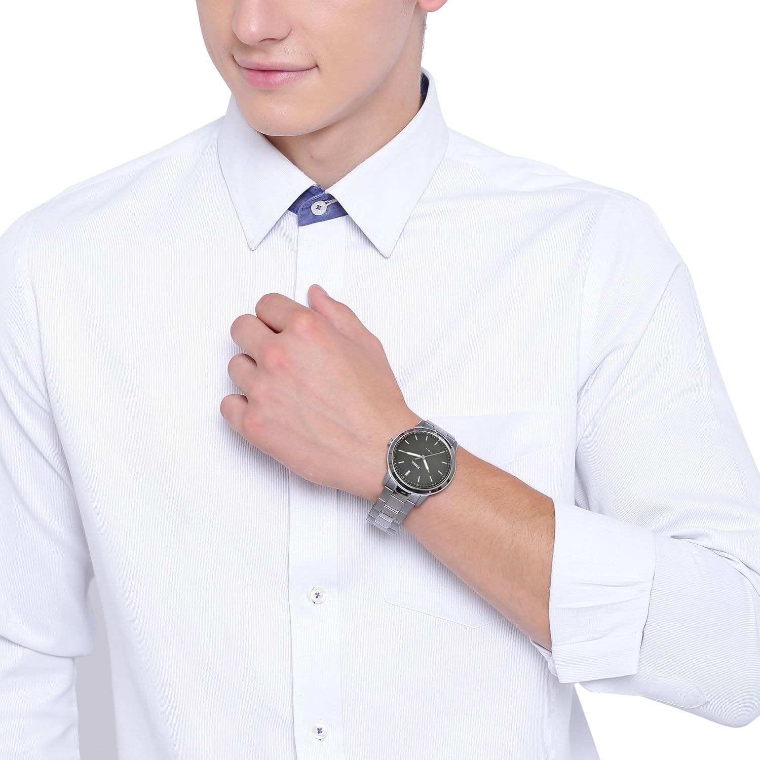 Fossil Minimalist Men's Watch with Leather or Stainless Steel Band, Chronograph or Analog Watch Display with Slim Case Design - Image 4