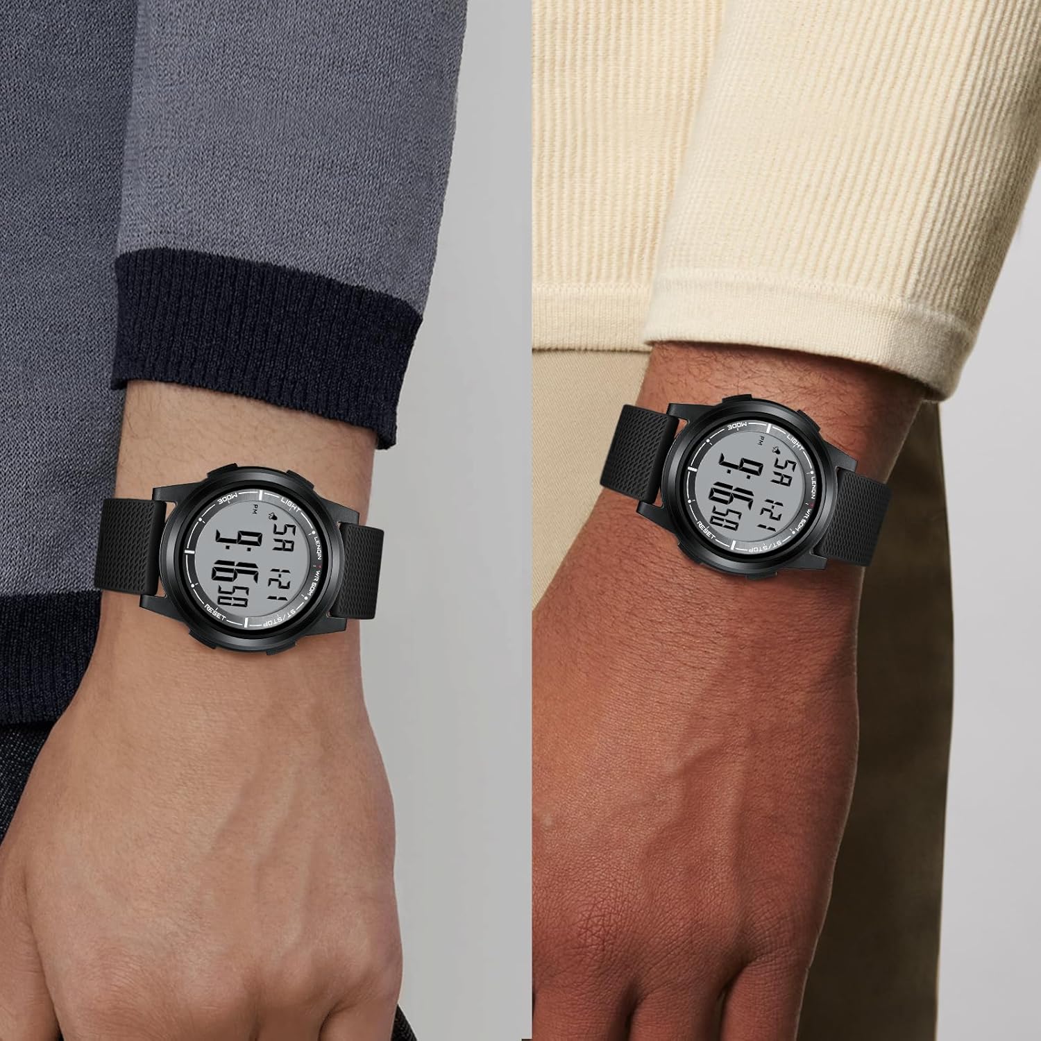 Mens Digital Sports Watch LED Screen Large Face Military Watches for Men Waterproof Casual Luminous Stopwatch Alarm Simple Army Watch Fashion Wrist Watch for Men - Image 4