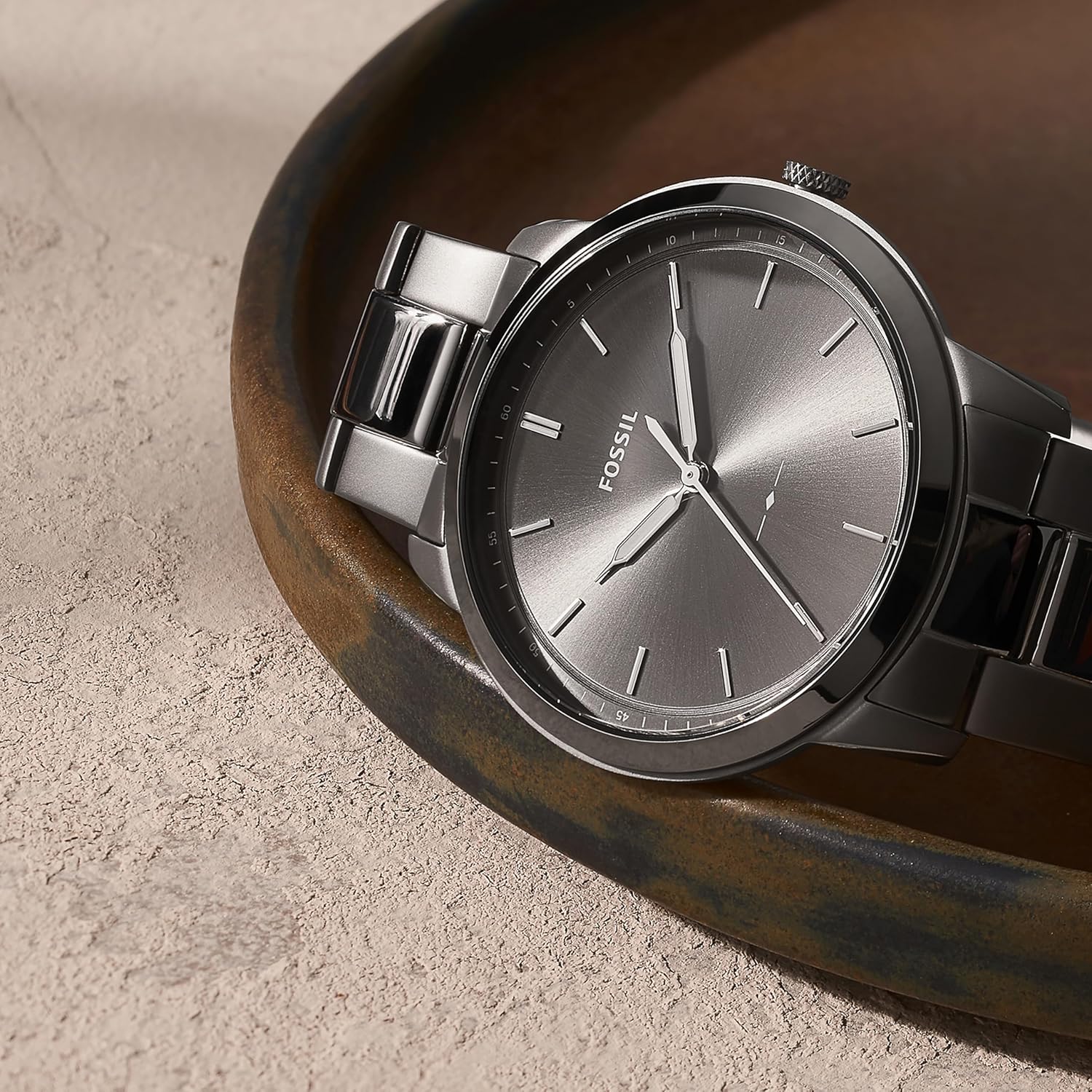 Fossil Minimalist Men's Watch with Leather or Stainless Steel Band, Chronograph or Analog Watch Display with Slim Case Design - Image 5