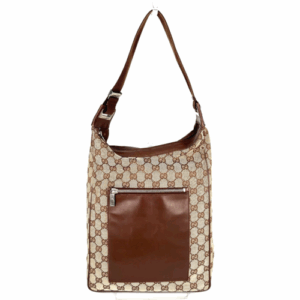 GUCCI Shoulder Bag GG Canvas Brown From Japan Authentic 0183