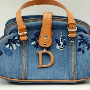 Christian Dior Caro Bag Macrocannage Quilt Denim Medium